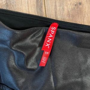 Black faux leather spanx size small
